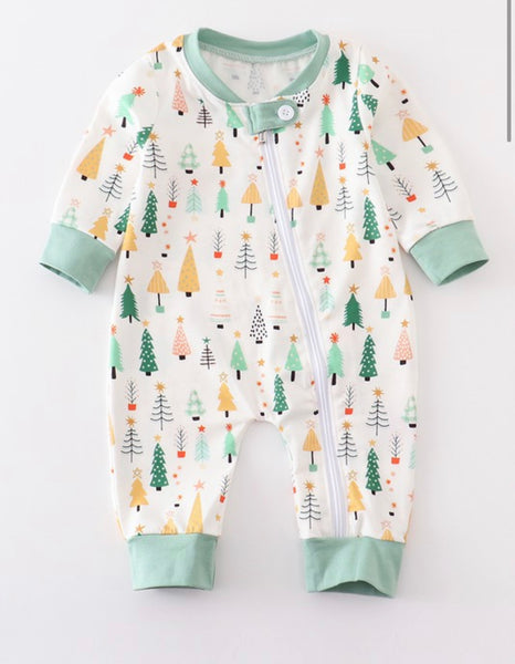 Green Xmas Trees Jumpsuit