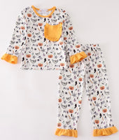 Girls Ruffle Halloween PJ’s