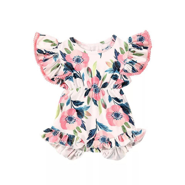 Floral Pom Pom Romper