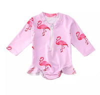 Flamingo Rashguard Swimsuit