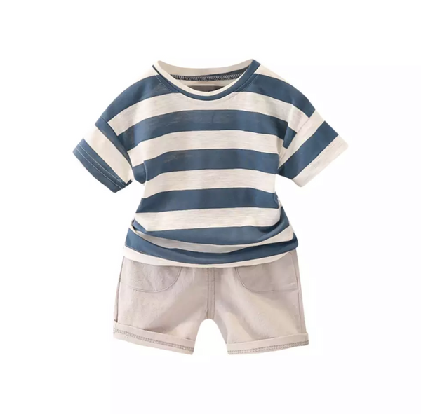 Blue & Gray Striped Set