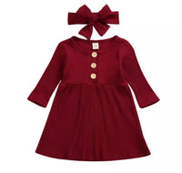 Burgundy Dress with Bow