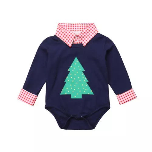 Christmas Tree Navy Romper