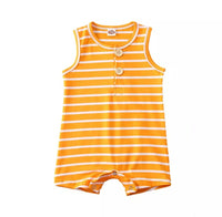 Orange Striped Romper