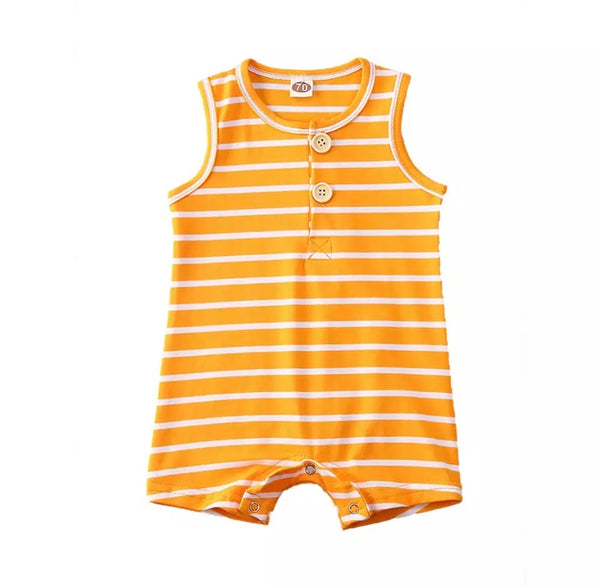 Orange Striped Romper