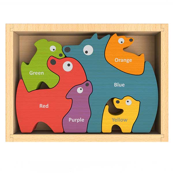 Dog Family Bilingual Color Puzzle