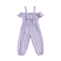 Lilac Gingham Jumpsuit