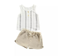 Beige Striped Set